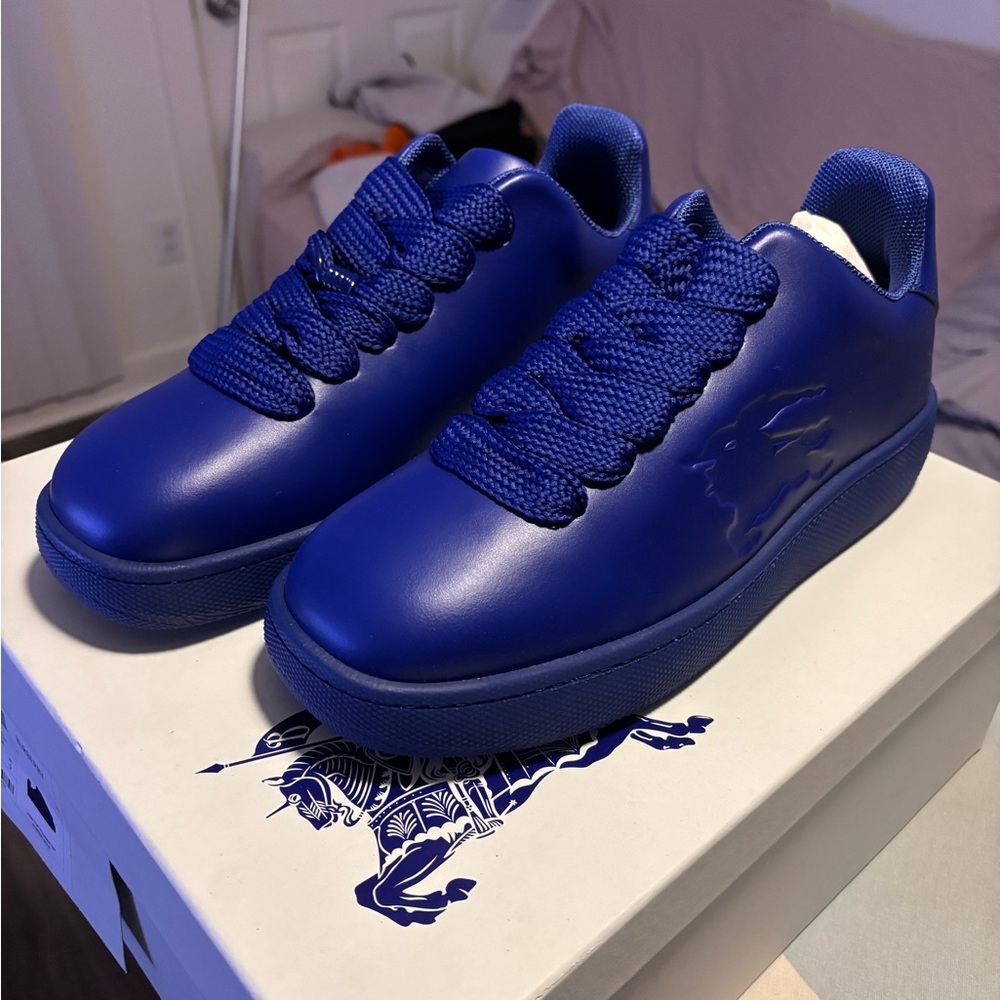 Burberry Blue Leather Sneakers